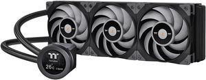 Thermaltake TOUGHLIQUID Ultra 360 AIO Liquid Cooler,AMD (AM4)/Intel(LGA 1700/1200),2.1 Inch Rotational LCD Display,2500RPM Radiator Fan,TT RGB Plus/Alexa/Razer Chroma Software Enabled,CL-W323-PL12GM-B