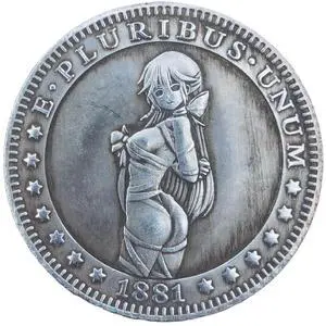Sexy Girl Coin Challenge Coin US One Dollar Hobo Art Coin