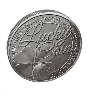 Lucky Coin Four Leaf Clover Lucky Coins for St. Patrick's Day Bring Good Luck Gifts for Friends Ancient Silver plated Commemorative Coins (Ancient Silver)