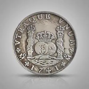 1741 Spain Antique Coin Silver Plated Replica Commemorative Gift Toys