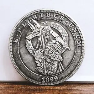 Ancient Egypt Anubis Pharaoh Hobo Coin Nickel Horus 1899 Replica-Morgan Commemorative Art Souvenir
