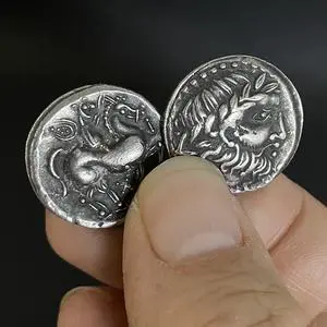 Ancient Greek Replica Coin Zeus Statue Ancient Coin Pendant Sagittarius Constellation Patron Saint Homer 20.5mm