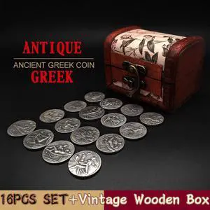 16pcs Styles Greek Coins Collectibles Craft Coin Replica Birthday Roman Ancient Gifts Badge