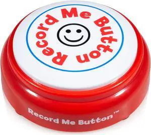 Record Me Button Racy Red - Unique Cheerful Design Recordable with Built-in MIC, Play Back Your Own Custom Message Any Time