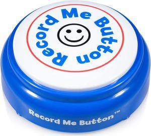 Record Me Button Brilliant Blue - Unique Cheerful Design Recordable with Built-in MIC, Play Back Your Own Custom Audio Any Time