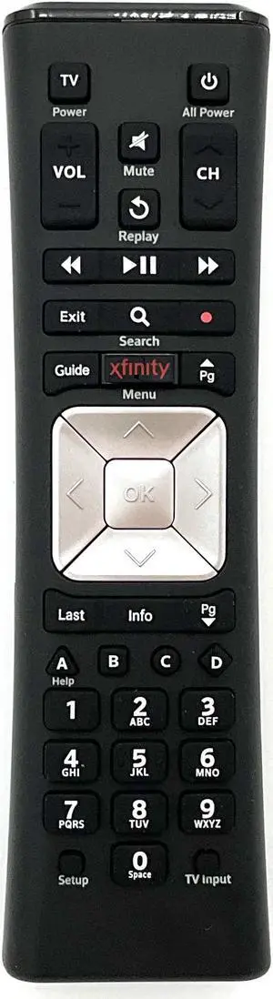 Replacement Remote Control for Xfinity Comcast XR5 | Compatible with HD DVR Cable Box Receivers | Easy Setup TV Remote | 1 Pack Replacement Remote Control for Xfinity Comcast XR5 | Compatible with HD DVR Cable Box Receivers | Easy Setup TV Remote | 1 Pack