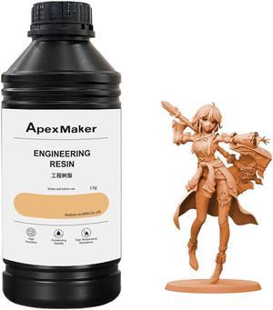 ApexMaker 3D Printer Resin Engineering Like, Harder Than ABS Resin, 395-405nm High Hardness Photopolymer Resin, suitable for 3D Printing of Functional Gadgets and Models, for 4K 8K LCD/DLP 3D Printer