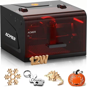 ACMER K1 12W Enclosed Laser Engraver, 150 x 150mm Desktop Laser Cutter, USB, LightBurn Compatible 12W ACMER K1 12W Enclosed Laser Engraver, 150 x 150mm Desktop Laser Cutter, USB, LightBurn Compatible 12W