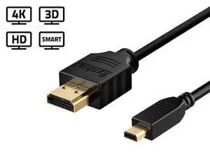 Micro HDMI to HDMI Cable, Rankie High-Speed HDMI to Micro HDMI HDTV Cable - 6FT Supports Ethernet, 3D, 4K and Audio Return Micro HDMI to HDMI Cable, Rankie High-Speed HDMI to Micro HDMI HDTV Cable - 6FT Supports Ethernet, 3D, 4K and Audio Return