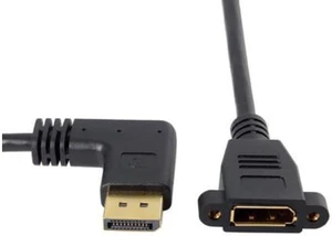 SM DisplayPort Display Port Male to Female 90 Degree Right Down Angled Extension Cable SM DisplayPort Display Port Male to Female 90 Degree Right Down Angled Extension Cable