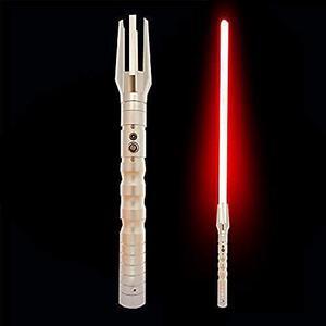 Lightsaber Heavy Dueling Metal Handle Force FX Lightsaber LED USB Rechargeable Light Sabers For Adults And Kids SilverHandle---redLight