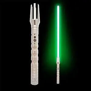 Lightsaber Heavy Dueling Metal Handle Force FX Lightsaber LED USB Rechargeable Light Sabers For Adults And Kids SilverHandle---greenLight