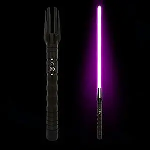 Lightsaber Heavy Dueling Metal Handle Force FX Lightsaber LED USB Rechargeable Light Sabers For Adults And Kids BlackHandle---purpleLight