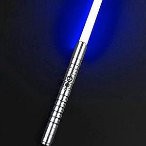 Lightsaber, Children'S Toy Sword Parent-Child Lightsaber Glowing Sword With Black Metal Hilt, 11 Color Changing Lighting, Sound Effects Ideal For Adult Kids Toys Light Saber SilverHandle-blueLight