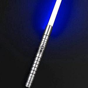 Lightsaber, Children'S Toy Sword Parent-Child Lightsaber Glowing Sword With Black Metal Hilt, 11 Color Changing Lighting, Sound Effects Ideal For Adult Kids Toys Light Saber SilverGrayHandle-blueLight