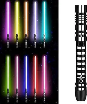 Metal Lightsaber Combat Grade Light Saber Lightsaber Glowing Sword Metal Handle 11 Color changing lighting, Children Adult Toy Gift Props, Sound Vibration Effects Light Saber