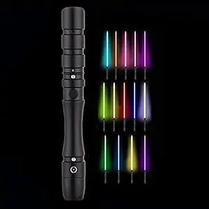 Lightsaber, 16 Kinds Of Led Colors Can Be Changed, Usb Rechargeable Metal Lightsaber RGB BlackHandle