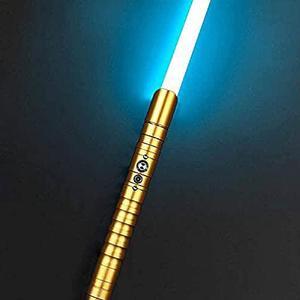 Lightsaber, Children'S Toy Sword Parent-Child Lightsaber Glowing Sword With Black Metal Hilt, 11 Color Changing Lighting, Sound Effects Ideal For Adult Kids Toys Light Saber GoldHandle--iceBlueLight