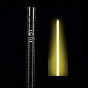 Lightsabers USB Charging Force Lighting Saber Sound Metal Handle Sword Glowing Toy Children Gift Holiday Party Cosplay Props (Golden Light) GoldenLight