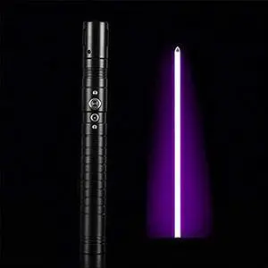 Lightsabers USB Charging Force Lighting Saber Sound Metal Handle Sword Glowing Toy Children Gift Holiday Party Cosplay Props (Golden Light) PurpleLight