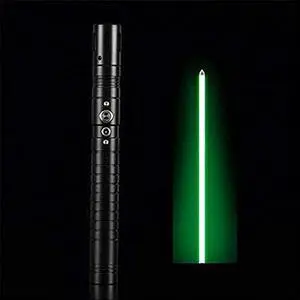 Lightsabers USB Charging Force Lighting Saber Sound Metal Handle Sword Glowing Toy Children Gift Holiday Party Cosplay Props (Golden Light) GreenLight