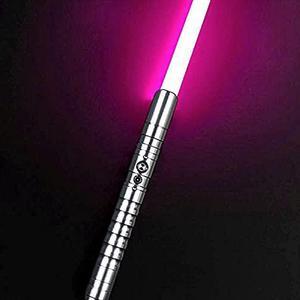 Lightsaber, Children'S Toy Sword Parent-Child Lightsaber Glowing Sword With Black Metal Hilt, 11 Color Changing Lighting, Sound Effects Ideal For Adult Kids Toys Light Saber SilverHandle-pinkLight