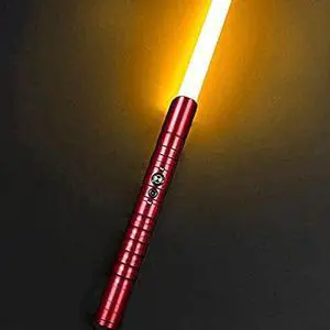 Lightsaber, color handle, 11 kinds of color-changing lighting, sound effects are very suitable for adults and children's toys lightsabers RedHandle-goldenLight