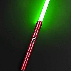 Lightsaber, color handle, 11 kinds of color-changing lighting, sound effects are very suitable for adults and children's toys lightsabers RedHandle-greenLight