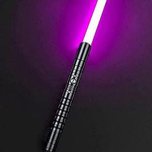 Lightsaber, Children'S Toy Sword Parent-Child Lightsaber Glowing Sword With Black Metal Hilt, 11 Color Changing Lighting, Sound Effects Ideal For Adult Kids Toys Light Saber BlackHandle-purpleLight