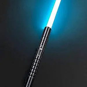 Lightsaber, Children'S Toy Sword Parent-Child Lightsaber Glowing Sword With Black Metal Hilt, 11 Color Changing Lighting, Sound Effects Ideal For Adult Kids Toys Light Saber BlackHandle-iceBlueLight