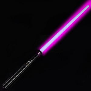 Dueling Lightsaber, RGB 19 Colors Changeable Premium Aluminium Alloy Hilt Light Saber with 4 Mode Sound Force Lightsabers Black