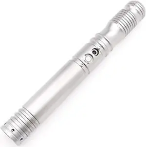 Light Up Saber with Metal Hilt, Force FX Heavy Dueling Light Sword Saber with RGB 12 Colors Changeable and 10 Sound Fonts Gray