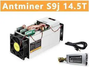 ANTMINER S9j 14.5TH/s ( Including110V-220V PSU and US Power Cord Included ) Bitcoin Miner BTC Mining Machine ASIC Miner Superior to BITMAIN ANTMINER L3 L7 S9 S11 S17 S19 T17 E9