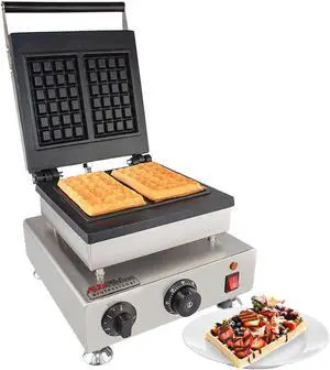 AP-514 Belgian Waffle Iron | Press Type | 2 Square Waffles | Business Use | Stainless Steel | Nonstick