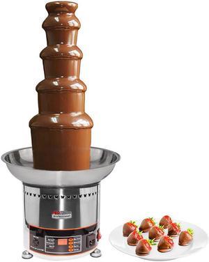 A-CF5D Chocolate Fountain | 5-tier Stainless Steel Chocolate Fondue Fountain | Digital Display | 300W