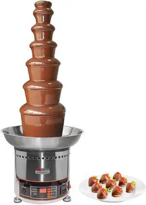 A-CF7D Chocolate Fountain | 7-tier Stainless Steel Chocolate Fondue Fountain for 100 persons | Digital