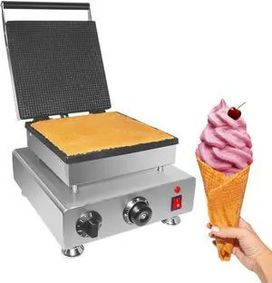 AP-517 Square Waffle Cone Maker | Ice Cream Cone Waffle Iron | Nonstick