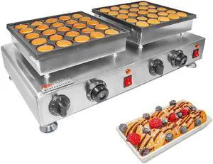 AP-543 Poffertjes Maker | 50 Mini Pancakes | Nonstick Double Pan