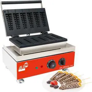 AR-118D Waffle Stick Maker | 6 Tree Waffles on a Stick | Stick Waffle Maker | Stainless Steel