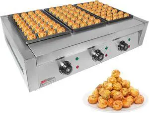 A-T608 Takoyaki Grill with Three Plates | Electric Takoyaki Machine | 84 Pcs | Nonstick | Stainless Steel