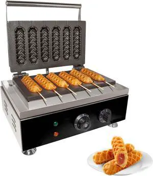 GR-XCXX6 Corn Dog Commercial Machine | 6 Hotdog Waffles on Sticks