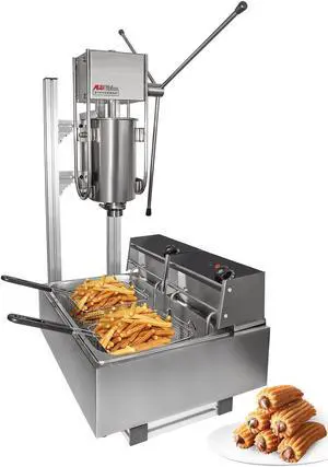 A-TG5LF Churros Machine | Manual Churro Maker | Working Stand | Deep Fryer | Stainless Steel | 5L Capacity