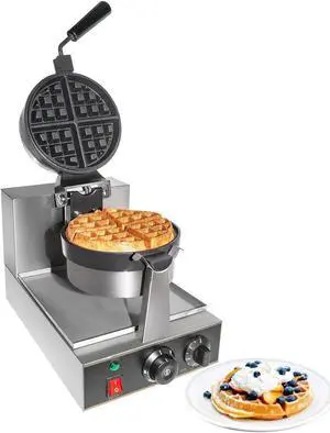 GR-HWB1A Belgian Waffle Maker | Commercial Flip Waffle Iron | Stainless Steel | Rotating Mechanism