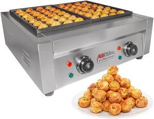 A-T607 Double Takoyaki Grill | Electric Takoyaki Machine | 56 Pcs | Nonstick Molds | Stainless Steel | 4 kW