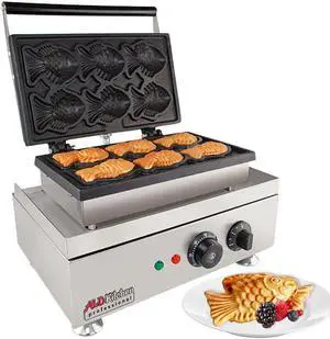 AP-536 Taiyaki Maker | Fish Waffle Maker Professional | Stainless Steel | 6 Small Fish Shaped Waffles
