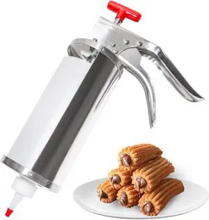 ALDKitchen Churro Filling Gun | Manual Spanish Doughnuts Filler | 1 L | Stainless Steel