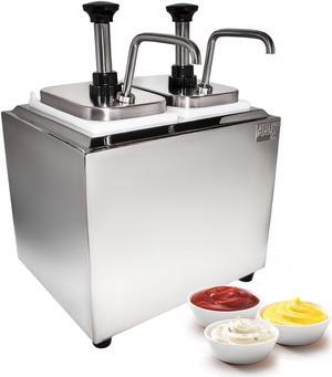 AP-315S Sauce Dispenser | 2-Bucket Sauce Pressure Pump | Double Sauce Dispenser | Commercial and Home Use