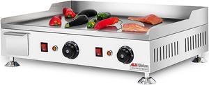 ALDKitchen Flat Top Griddle | Teppanyaki Grill with Singe, Dual or Triple Thermostat | Manual | Nonstick
