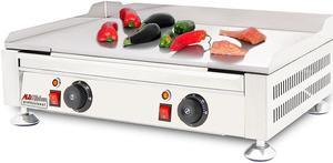 ALDKitchen Flat Top Griddle | Teppanyaki Grill with Single or Dual Thermostat | Manual | Stainless Steel