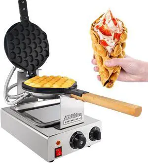 AP-123 Bubble Waffle Maker | Egg Waffle Maker | Professional Rotated Machine | Improved Manual Thermostat